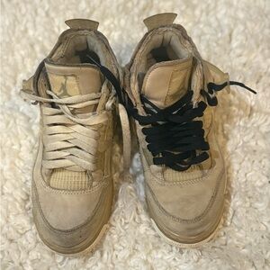 Tan and Black High-Top Sneakers